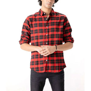 Chemises en flanelle à carreaux pour hommes, sur mesure, respirantes, multicolores, 100% coton, col boutonné, vêtements décontractés pour le printemps, parmi les plus vendues - Product Image 5