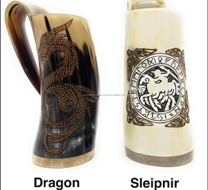 Tapa a prueba de fugas de alta tendencia, taza de café con aislamiento al vacío, taza de cuerno vikingo con asa y taza corta con abrebotellas - Product Image 3