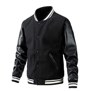 Custom Baseball Varsity <b>Jacket</b> for <b>Men</b> Women High Quality Chenille Embroidery <b>Leather</b> Sleeves Print Letterman Varsity - Product Image 1