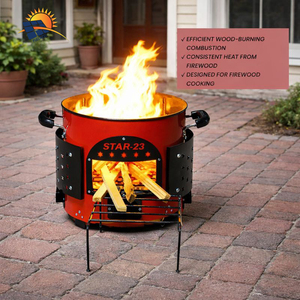 Poêle à bois en fonte robuste pour cuisson extérieure, corps en acier forgé à chaud, au meilleur prix du fabricant - Product Image 6