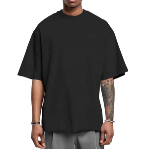 T-shirt Homme de Haute Qualité en Coton Lourd, Couleur Noir, Style Streetwear, Impression Sérigraphique, Coupe Oversize, Personnalisable - Product Image 4