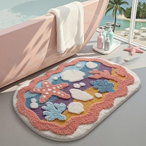Tapis de bain en coton 100% de haute qualité, doux et absorbant, qualité supérieure pour hôtels, tissé pour la salle de bain, devant la porte, sur le sol - Product Image 2