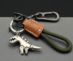 Llavero de cuero hecho a mano, llavero de cuerda para motocicleta y coche, llavero tejido, regalo elegante para hombres - Product Image 2