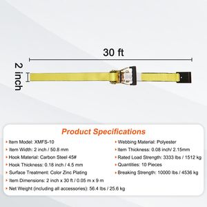 Cinghie di Fissaggio a Cricchetto Premium 10 Pezzi, Resistenza al Rottura 4500 kg, 50x76 cm, Senza Fine, 10 Cinghie Premium Resistenti per Fissaggio Carichi Pesanti - Product Image 6