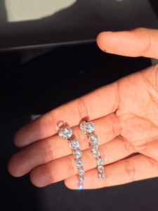 Pendientes de Diamantes en Oro Blanco de 14K y 18K, Diamantes Cultivados en Laboratorio, Corte Redondo, Pendientes Colgantes para Mujer, Elegantes, Regalo de Boda, Joyería Fina de Lujo - Product Image 5