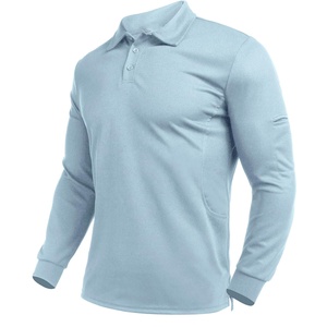 Vente en gros de polos de golf tricotés couleur unie manches complètes conception personnalisée 100% coton polo à manches longues pour hommes - Product Image 1