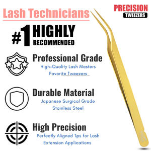 High Quality <b>Eyelash</b> Tweezers fiber tip lash Tweezer Stainless Steel <b>Eyelash</b> Extension Tweezer stainless steel - Product Image 3