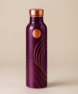 Botella de Agua de Cobre Esmaltado Hecha a Mano al por Mayor, Diseño Abstracto, Ayurvédica, Antiderrames, Ecológica, Frasco Metálico para Gimnasio y Oficina, OEM - Product Image 3