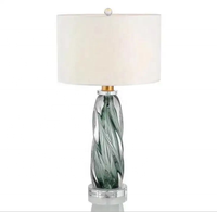 Lampe de table moderne Art Créatif Verre de Murano Bleu Couleur LED Luxe Décoratif Lampe de chevet pour la maison Hôtel