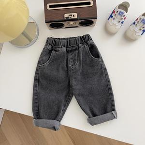 Nouvelles Jeans Enfant Personnalisées Automne – Pantalons Décontractés Sportifs en Coton Denim Coupe Droite Ample OEM ODM Blancs Délavés Moyennement - Product Image 3