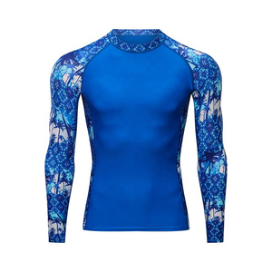 Blue <b>Men's</b> Rash Guard <b>Compression</b> <b>Shirt</b> 100% Polyester Sleeveless UPF 50+ Quick Dry Breathable Anti UV Sport Wear - Product Image 2