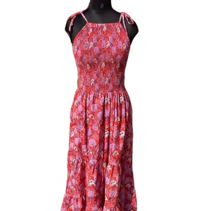 2025 nueva llegada de alta calidad de fabricación personalizada señoras verano algodón noche Maxi vestido Bodycon flor Halter hombro Mujer - Product Image 1