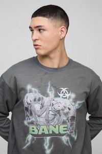 Sudadera Bane con Estampado, Cuello Redondo, Unisex, Corte Regular, Color Gris Oscuro, Algodón, Estilo Casual, para Invierno, Secado Rápido, Lavado Ácido - Product Image 2