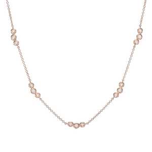 Collier superposé de luxe moderne en or massif 14K 18K avec trois diamants, serti clos, diamant de laboratoire taille ronde solitaire - Product Image 5