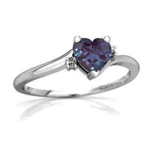 Lab <b>Alexandrite</b> Heart Cut Color Change <b>Engagement</b> <b>Ring</b> 925 Silver Vintage Style Gift Her Promise <b>Ring</b> - Product Image 6