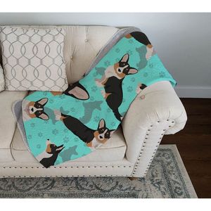 Tricolor Cardigan Corgi Artwork Pattern Quilted <b>Throw</b> Blanket 50x60 Soft Lightweight Bed <b>Couch</b> Sofa Pet Blanket & <b>Throws</b> - Product Image 3
