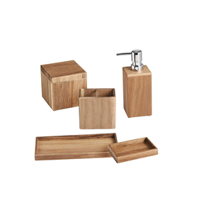 Juego de Baño de Madera 100% Natural de 4 Piezas para Hogar, Hotel y Jardín, Hecho a Mano, de Alta Calidad, Tamaño Personalizado - Product Image 3