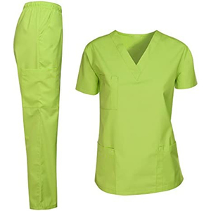 Tenues d'infirmière modernes unisexes à col en V, en tissu tissé polyester/coton, avec détection d'aiguilles, fusion sans couture, pour usage hospitalier - Product Image 1