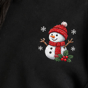 Personalized <b>Christmas</b> Hoodie 100% Polyester Casual Style Custom Sublimation Printed Holiday Pullover Snowman Graphic <b>For</b> <b>Women</b> - Product Image 4
