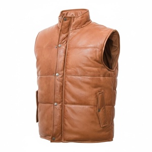 Gilet en cuir sans manches pour homme, imperméable, coupe-vent, respirant, veste d'hiver de haute qualité personnalisée - Product Image 1