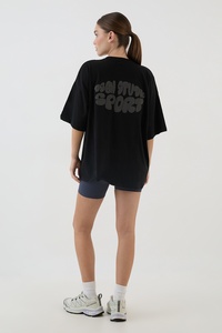 เสื้อยืดโอเวอร์ไซส์ผู้หญิงลายกราฟิกแบบ DTF สั่งทำได้ตามต้องการ เสื้อลำลองผ้าโพลีเอสเตอร์ผสมคอตตอน แขนสั้น สไตล์สตรีทแวร์ - Product Image 5
