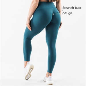 Leggings solides de qualité supérieure, longueur complète, extensibles, respirants, pantalons de yoga pour femmes, noir, bleu marine - Product Image 3