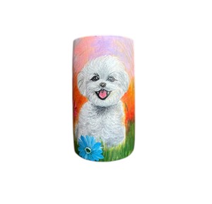 Portaplumas de bambú pintado a mano, elegante, ecológico, con diseño de cachorro, organizador de escritorio, adorno decorativo para el hogar. - Product Image 1