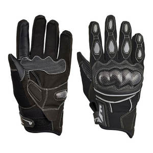 Gants de moto en cuir imperméables, gants en cuir à doigts entiers avec paume en fibre de carbone, antidérapants, respirants, fermeture à boucle - Product Image 1