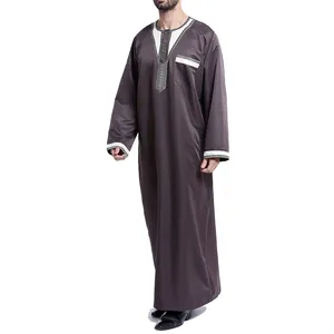 Thobe Jubbah Traditionnel Musulman Léger Fait Main en Coton de Haute Qualité pour Hommes, Logo Personnalisé Brodé Perlé, Hiver et Été - Product Image 1