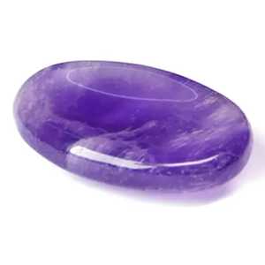 Pierre de méditation en améthyste naturelle polie pour le pouce, idéale pour la guérison Reiki et le soulagement du stress - Product Image 4