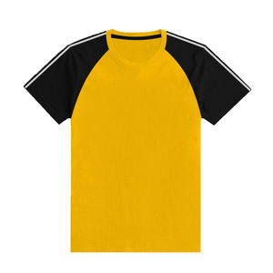 T-shirt basique en toile épaisse 100% coton pour homme, coupe classique, manches courtes, logo personnalisé, respirant, écologique, bordure contrastée - Product Image 3