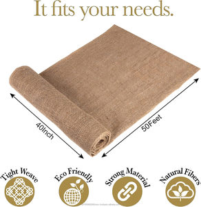 Tissu en toile de jute 100% naturel, écologique, durable, biodégradable, largeur 40 pouces x 50 pieds, rouleau de toile de jute de 9 oz fabriqué au Bangladesh - Product Image 2