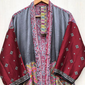 Kimono largo bordado en seda personalizado, estilo hippie, para el verano, estilo bohemio, para la playa, para cubrir el bikini, para mujeres de talla grande. - Product Image 1