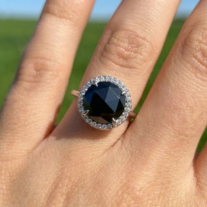 Bague en argent 925 plaqué or avec diamant de laboratoire ajustable, bijou étincelant, élégant et tendance, collection cadeau - Product Image 2