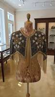 Nuevo Poncho de Fiesta de Noche para Mujer, Talla Grande, con Lentejuelas y Flecos Largos Brillantes, Dorado, para Otoño