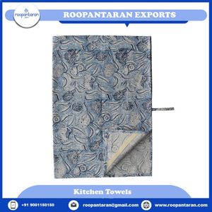 Paños de Cocina de Algodón con Estampado Bohemio Hecho a Mano, 50x70 cm, Paño Rectangular de Limpieza, Color Azul Meadow Song - Product Image 6