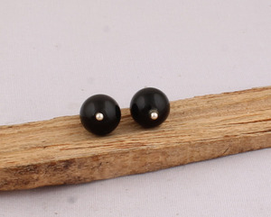 Natural <b>Black</b> Onyx <b>Stud</b> <b>Earrings</b> 925 Sterling Silver Vintage Victorian Style Round <b>Black</b> Gemstone <b>Studs</b> B2B Wholesale Jewelry - Product Image 5
