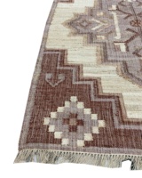 Tapis Dhurrie Kilim en jute 100% naturel fait main, tissage plat, dos réversible, motif géométrique, respectueux de l'environnement, personnalisable
