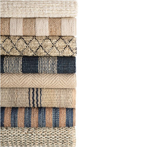 Alfombra moderna de yute tejida a mano de roble blanqueado, juego de fibra natural - Product Image 4