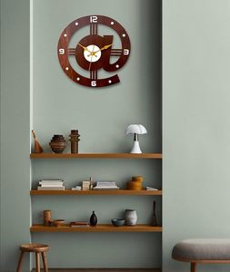 Modern Wooden Wall <b>Clock</b> Decorative Silent <b>Battery</b> Powered Hanging <b>Clock</b> for Living Room Bedroom Study - Product Image 1