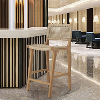 Chaise de bar pliable en métal tressé de haute qualité, finition naturelle, écologique, durable, résistante à l'eau, pour l'extérieur, la maison, le bar, l'hôtel