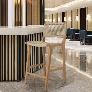 Silla de Bar con Estructura de Madera de Mango Danés Tejida de Alta Calidad con Acabado Natural, Ecológica y Duradera para Uso en Exteriores y Almacenes - Product Image 2