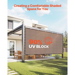 ผ้าบังแดด 140 GS 90% ขนาด 10 x 12 ฟุต สำหรับหลังคาเพอร์โกลา พร้อมห่วงสแตนเลส ผ้าบังแดดและตาข่ายกันแดด ป้องกันความเป็นส่วนตัว - Product Image 2
