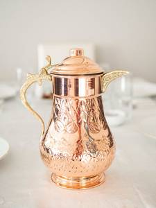 Handmade Copper Water Pitcher Decorative <b>Jug</b> with Handle and Spout Large Capacity for Home Kitchen Dining Room Business Gift - Product Image 2