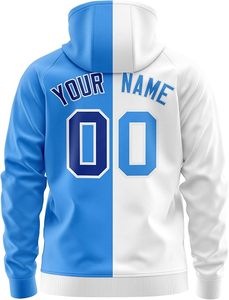 Men's Hooded Sweatshirt <b>Black</b> Gray Color Block Custom Name Number Sublimation Print Casual Zipper Front Regular Fit - Product Image 4