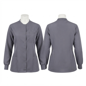 Chaqueta Médico Unisex Premium de Poliéster y Algodón 240gsm, Manga Larga, Blanca, Negra, Azul Marino, Gris, con Logotipo Grabado en el Pecho, Impermeable, con Capucha - Product Image 3