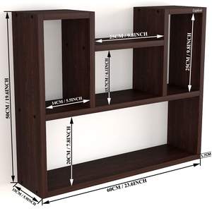 Estante de Pared de Madera para Libros Abiertos Skybow (Nivel 5 Wenge) para Sala de Estar, Estudio, Oficina, Biblioteca, Dormitorio, Cocina - Product Image 2