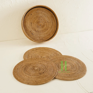 Hot Trend Rattan Charger <b>Plates</b> Boho Round Rattan Placemat OEM Hot Sale Placemat Wicker Charger <b>Plate</b> From Vietnam - Product Image 1