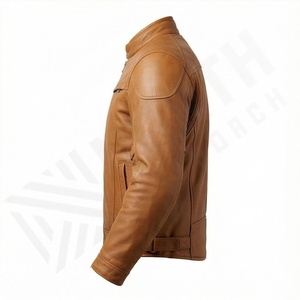 Chaqueta de Cuero Casual para Hombre, Talla Grande, Piel de Oveja, Estilo Slim, para Invierno, Motocicleta, Servicio OEM, Cálida, a la Moda, Tallas Grandes, Nueva - Product Image 3