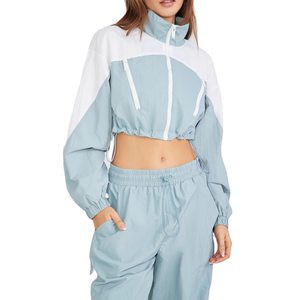Windbreak Custom Gym Wear <b>Half</b> <b>Zip</b> Pullover Hooded Windbreaker <b>Jacket</b> Tracksuit Jogging Crop Top Two Piece Pants Set <b>Men</b> - Product Image 4